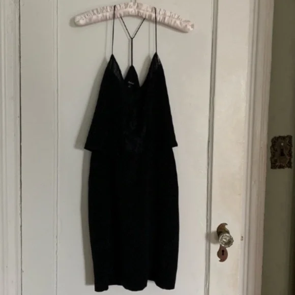 Madewell Silk Lace-Inset Little Black Dress - Picture 7 of 10